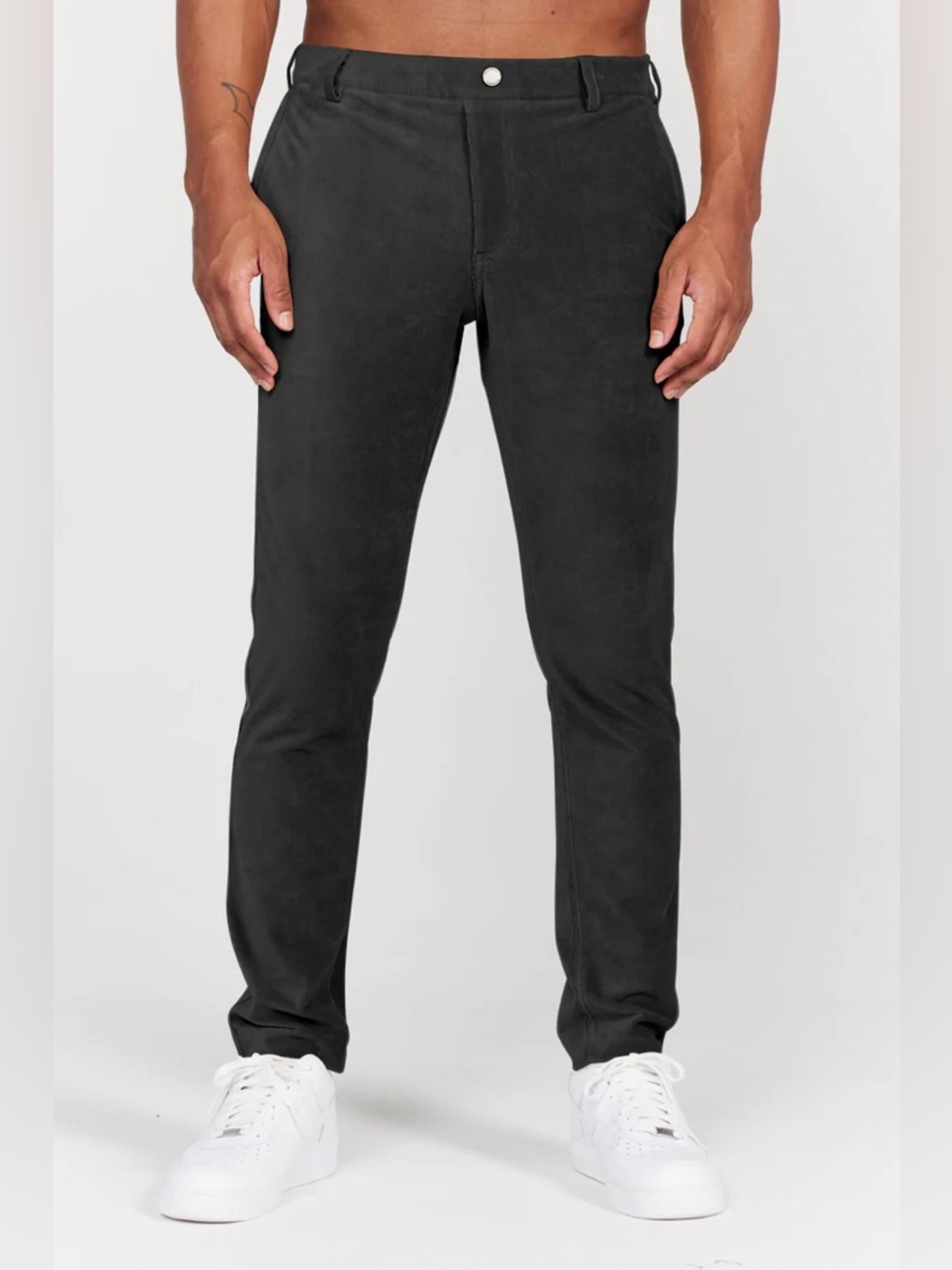 $165 Redvanly COLLINS PULL-ON CORDUROY TROUSER in black M 32" inseam